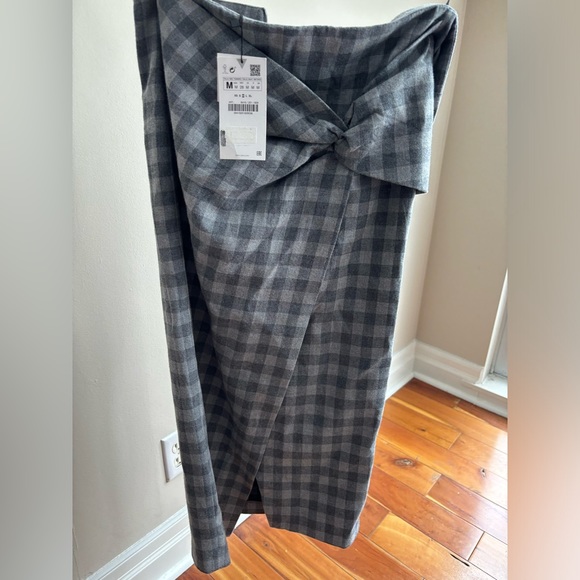 Zara plaid midi grey skirt - Picture 2 of 5